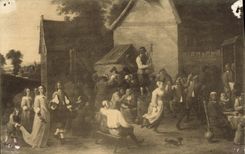 VINTAGE POSTCARD David Teniers the Village fair Museum of Brussels