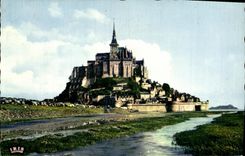 MODERN CARD Mont Saint Michel View and the Rock of Tombelaine