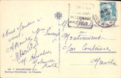 VINTAGE POSTCARD Good Help Notre Dame Basilica La Chapelle