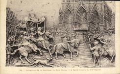 VINTAGE POSTCARD Collection of the basilica of Wood chenu the sacring