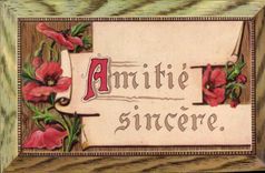 VINTAGE POSTCARD Sincere Friendship Flowers