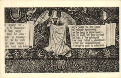 La POSTAL de la VENDIMIA encoleriza el museo de las tapicerias L angel a la cubierta