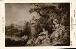 VINTAGE POSTCARD Museum of Louvre Butcher French School the Nest