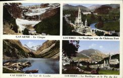 VINTAGE POSTCARD Gavarnie the Circus Heavy Basilica Cauterets Lake Gaube