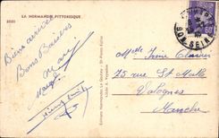 CPA La Bas de laine J sie Normand Folklore Costume