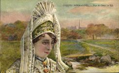 VINTAGE POSTCARD Caps Normans Country of Caux Folklore