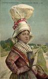 CPA Coiffes Normandes Departement de la Manche Folklore Femme