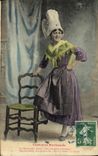 CPA Costumes Normands Femme Folklore 