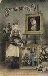 VINTAGE POSTCARD To remember of Normandy Child Folklore
