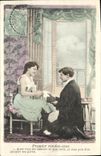 VINTAGE POSTCARD Premier return Femme
