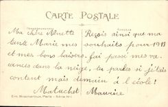 CPA Bonne Annee Enfant Boules de neige