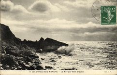 VINTAGE POSTCARD Dimensions of the English Channel the Sea Wind D Western