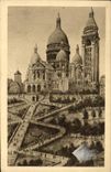 VINTAGE POSTCARD Paris the Basilica of the Sacring Heart with L Monumental Staircase