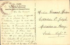 VINTAGE POSTCARD Paris the Basilica of the Sacring Heart with L Monumental Staircase