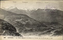 VINTAGE POSTCARD Heavy Valle D Argeles and the chain of the Pyrenees Seen of Peak Jer