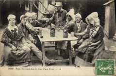 VINTAGE POSTCARD Norman Meal in the court D a firm Folklore