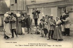 CPA A travers la Normandie Types et Costumes anciens Folklore Une noce en pays d Auge 