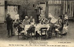 CPA A travers la Normandie Types et Costumes anciens une noce en pays d Auge Violon Folklore