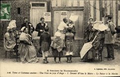 CPA Atravers la Normanide types et Costumes Anciens Folklore Une noce en pays d Auge 