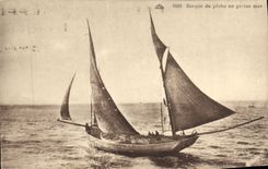 CPA Barque de peche en pleine mer