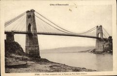 VINTAGE POSTCARD the Suspended bridge on Ramce with the Holy Port Hubert