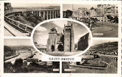 CPM Saint Brieuc Pont de Toupin Place Duguesclin Le Legue Viaduc de Souzain