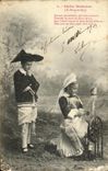 CPA Idylle Bertonne Bourg de Batz Folklore Enfants Fileuse