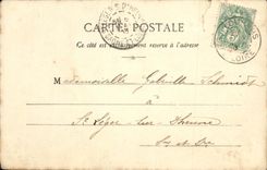 Ciudad de Idylle Bertonne de la POSTAL de la VENDIMIA de la maquina de la cordeleria de los ninos del folklore de Batz