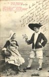 VINTAGE POSTCARD Idylle Bertonne Borough of Batz Folklore Children