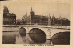 VINTAGE POSTCARD Paris the Bridge with the Exchange and the Caretaker s lodge