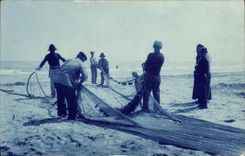 VINTAGE POSTCARD Pecheurs Fishes