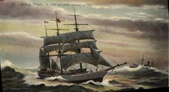CPA Apres la Tempe en route sous peitte voilure Bateau 