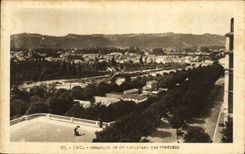 VINTAGE POSTCARD Pau Jurancon seen of the Boulevard of the Pyrenees