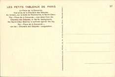 VINTAGE POSTCARD Small Tables of Paris the Place of the Harmony Seen from of the House of Commons