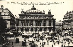 VINTAGE POSTCARD Paris Places L Opera the Stations of the Subway and the Theater of L Opera