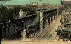 CPA Paris Le Metropolitain au Boulevard de la Chapelle Metro