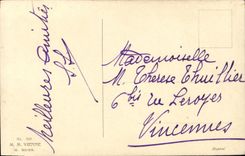 CPA Heureuse Annee Enfant Luge