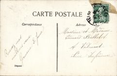 VINTAGE POSTCARD Happy New Year Woman Letter box