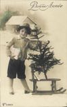 CPA Bonne Annee Enfant Sapin de Noel