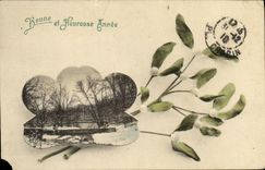 VINTAGE POSTCARD Good and Happy Year GUI