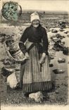 VINTAGE POSTCARD Standard Fishing of Mouliere Woman Folklore