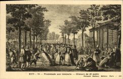 CPA Promenade aux remparts Gravure de St Aubin 
