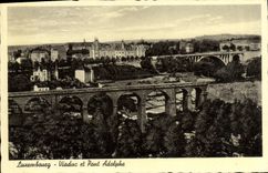 VINTAGE POSTCARD Lxuembourg Viaduct and bridge Adolphe