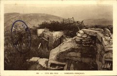 CPA Tete Des Faux Tranchees Francaises Militaria