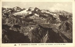 CPA Bagneres de Bigorre La Chaine des Pyrenees Vue du Pic de Midi