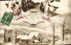 VINTAGE POSTCARD Fantasy light birds