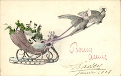 CPA Bonnee Annee Traineau Colombes 