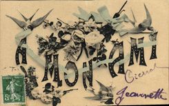 CPA Fleurs A mon a ami pierrot Jeannnett