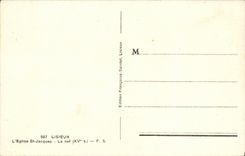 VINTAGE POSTCARD Lisieux L Church St Jacques the Nave