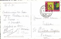 MODERN CARD Lausanne Ouchy the Flowered Castle and Quays